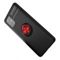 Силиконовый Чехол для Магнитного Держателя с Кольцом для Пальца Подставкой для Samsung Galaxy A71 Красный / Черный
