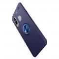 Силиконовый Чехол для Магнитного Держателя с Кольцом для Пальца Подставкой для Samsung Galaxy A8s Синий