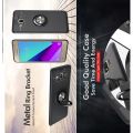 Силиконовый Чехол для Магнитного Держателя с Кольцом для Пальца Подставкой для Samsung Galaxy J2 Core (2020) Черный