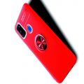 Силиконовый Чехол для Магнитного Держателя с Кольцом для Пальца Подставкой для Samsung Galaxy M30s Красный