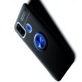 Силиконовый Чехол для Магнитного Держателя с Кольцом для Пальца Подставкой для Samsung Galaxy M30s Синий / Черный