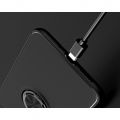 Силиконовый Чехол для Магнитного Держателя с Кольцом для Пальца Подставкой для Samsung Galaxy M51 Розовое Золото / Черный