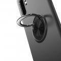 Силиконовый Чехол для Магнитного Держателя с Кольцом для Пальца Подставкой для Samsung Galaxy Note 10 Plus Черный