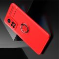 Силиконовый Чехол для Магнитного Держателя с Кольцом для Пальца Подставкой для Xiaomi Mi 10T Красный