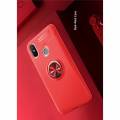 Силиконовый Чехол для Магнитного Держателя с Кольцом для Пальца Подставкой для Xiaomi Mi 8 Красный