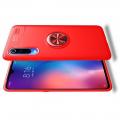 Силиконовый Чехол для Магнитного Держателя с Кольцом для Пальца Подставкой для Xiaomi Mi 9 Красный