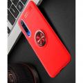 Силиконовый Чехол для Магнитного Держателя с Кольцом для Пальца Подставкой для Xiaomi Mi 9 SE Красный