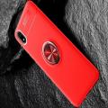 Силиконовый Чехол для Магнитного Держателя с Кольцом для Пальца Подставкой для Xiaomi Redmi 7A Красный
