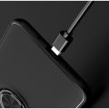 Силиконовый Чехол для Магнитного Держателя с Кольцом для Пальца Подставкой для Xiaomi Redmi 9A Синий / Черный