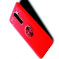 Силиконовый Чехол для Магнитного Держателя с Кольцом для Пальца Подставкой для Xiaomi Redmi Note 8 Pro Красный