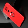 Силиконовый Чехол для Магнитного Держателя с Кольцом для Пальца Подставкой для Xiaomi Redmi Note 9 Pro / 9S / Note 9 Красный / Черный