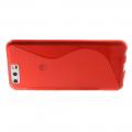 Силиконовый с Рисунком Гель Чехол для Huawei P10 Красный