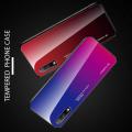 Силиконовый Стеклянный Синий / Розовый Градиентный Корпус Чехол для Телефона Huawei Honor 9X