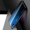 Силиконовый Стеклянный Синий Градиентный Корпус Чехол для Телефона Huawei Honor 9X