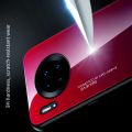 Силиконовый Стеклянный Красный / Черный Градиентный Корпус Чехол для Телефона Huawei Mate 30 Pro