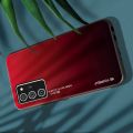 Силиконовый Стеклянный Красный / Черный Градиентный Корпус Чехол для Телефона Samsung Galaxy Note 20