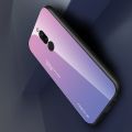 Силиконовый Стеклянный Фиолетовый / Синий Градиентный Корпус Чехол для Телефона Xiaomi Redmi 8