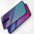 Силиконовый Стеклянный Синий / Фиолетовый Градиентный Корпус Чехол для Телефона Xiaomi Redmi Note 8 Pro