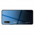 Силиконовый Стеклянный Синий / Черный Градиентный Корпус Чехол для Телефона Huawei Honor 9X