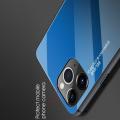 Силиконовый Стеклянный Синий Градиентный Корпус Чехол для Телефона iPhone 11 Pro