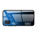 Силиконовый Стеклянный Синий / Черный Градиентный Корпус Чехол для Телефона Samsung Galaxy A51