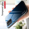 Силиконовый Стеклянный Синий / Черный Градиентный Корпус Чехол для Телефона Samsung Galaxy Note 20 Ultra