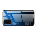 Силиконовый Стеклянный Синий / Черный Градиентный Корпус Чехол для Телефона Samsung Galaxy S20