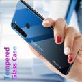 Силиконовый Стеклянный Синий / Черный Градиентный Корпус Чехол для Телефона Xiaomi Redmi Note 8