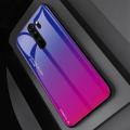 Силиконовый Стеклянный Синий / Фиолетовый Градиентный Корпус Чехол для Телефона Xiaomi Redmi Note 8 Pro