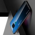 Силиконовый Стеклянный Синий Градиентный Корпус Чехол для Телефона Huawei Mate 30 Lite