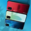 Силиконовый Стеклянный Бирюзовый / Синий Градиентный Корпус Чехол для Телефона Samsung Galaxy A31