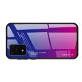 Силиконовый Стеклянный Синий / Розовый Градиентный Корпус Чехол для Телефона Samsung Galaxy S20 Plus
