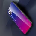 Силиконовый Стеклянный Синий / Розовый Градиентный Корпус Чехол для Телефона Huawei P40 Lite