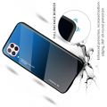 Силиконовый Стеклянный Синий / Черный Градиентный Корпус Чехол для Телефона Huawei P40 Lite
