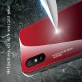 Силиконовый Стеклянный Красный / Черный Градиентный Корпус Чехол для Телефона Xiaomi Redmi 9A