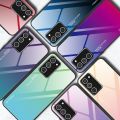 Силиконовый Стеклянный Розовый / Фиолетовый Градиентный Корпус Чехол для Телефона Samsung Galaxy A52