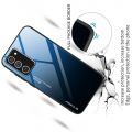 Силиконовый Стеклянный Синий / Черный Градиентный Корпус Чехол для Телефона Samsung Galaxy A72