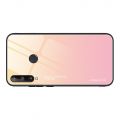 Силиконовый Стеклянный Золотой / Розовый Градиентный Корпус Чехол для Телефона Huawei P40 lite E