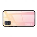 Силиконовый Стеклянный Золотой / Розовый Градиентный Корпус Чехол для Телефона Samsung Galaxy A71