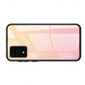 Силиконовый Стеклянный Золотой / Розовый Градиентный Корпус Чехол для Телефона Samsung Galaxy S20 Plus