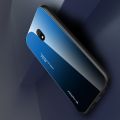 Силиконовый Стеклянный Бирюзовый / Синий Градиентный Корпус Чехол для Телефона Xiaomi Redmi 8A