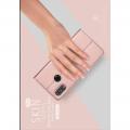 Тонкий Флип Чехол Книжка с Скрытым Магнитом и Отделением для Карты для Huawei Honor 8C Розовое Золото