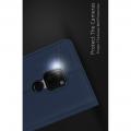 Тонкий Флип Чехол Книжка с Скрытым Магнитом и Отделением для Карты для Huawei Mate 20 Синий