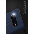 Тонкий Флип Чехол Книжка с Скрытым Магнитом и Отделением для Карты для Samsung Galaxy S10 Синий