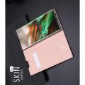 Тонкий Флип Чехол Книжка с Скрытым Магнитом и Отделением для Карты для Samsung Galaxy Note 10 Plus Розовое Золото