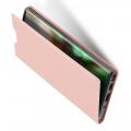 Тонкий Флип Чехол Книжка с Скрытым Магнитом и Отделением для Карты для Samsung Galaxy Note 10 Розовое Золото