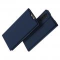 Тонкий Флип Чехол Книжка с Скрытым Магнитом и Отделением для Карты для Samsung Galaxy Note 10 Синий