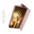 Тонкий Флип Чехол Книжка с Скрытым Магнитом и Отделением для Карты для Samsung Galaxy S10 5G Розовое Золото