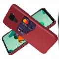 Тонкий Пластиковый PU Кожаный Чехол с Карманом для Карты для Huawei Mate 30 Lite Красный