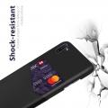 Тонкий Пластиковый PU Кожаный Чехол с Карманом для Карты для Samsung Galaxy Note 10 Черный